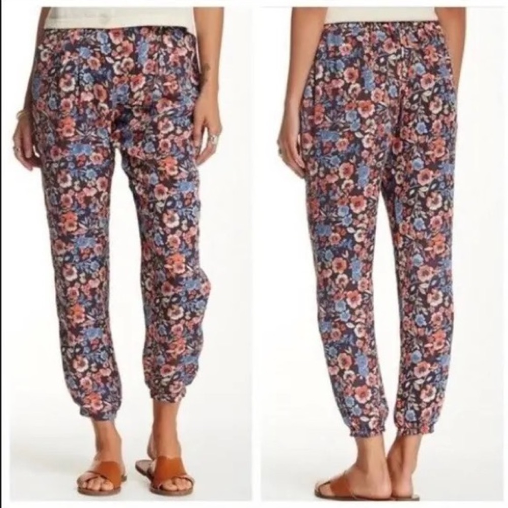 Joie Stingray Floral 100% Silk Augen Joggers Pants S
